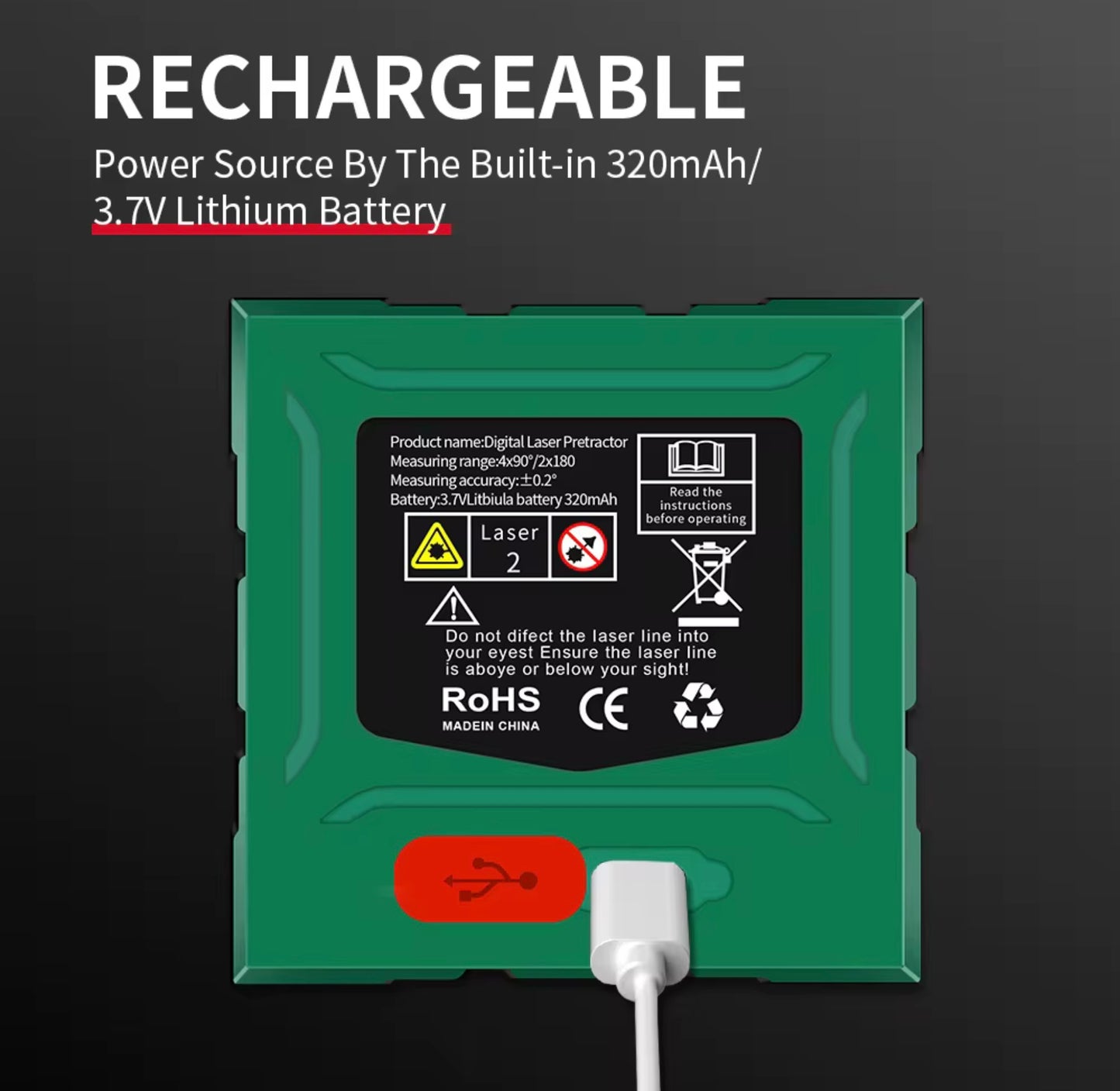 ELECTRONIC RECHARGEABLE DIGITAL LEVELLING DEVICE