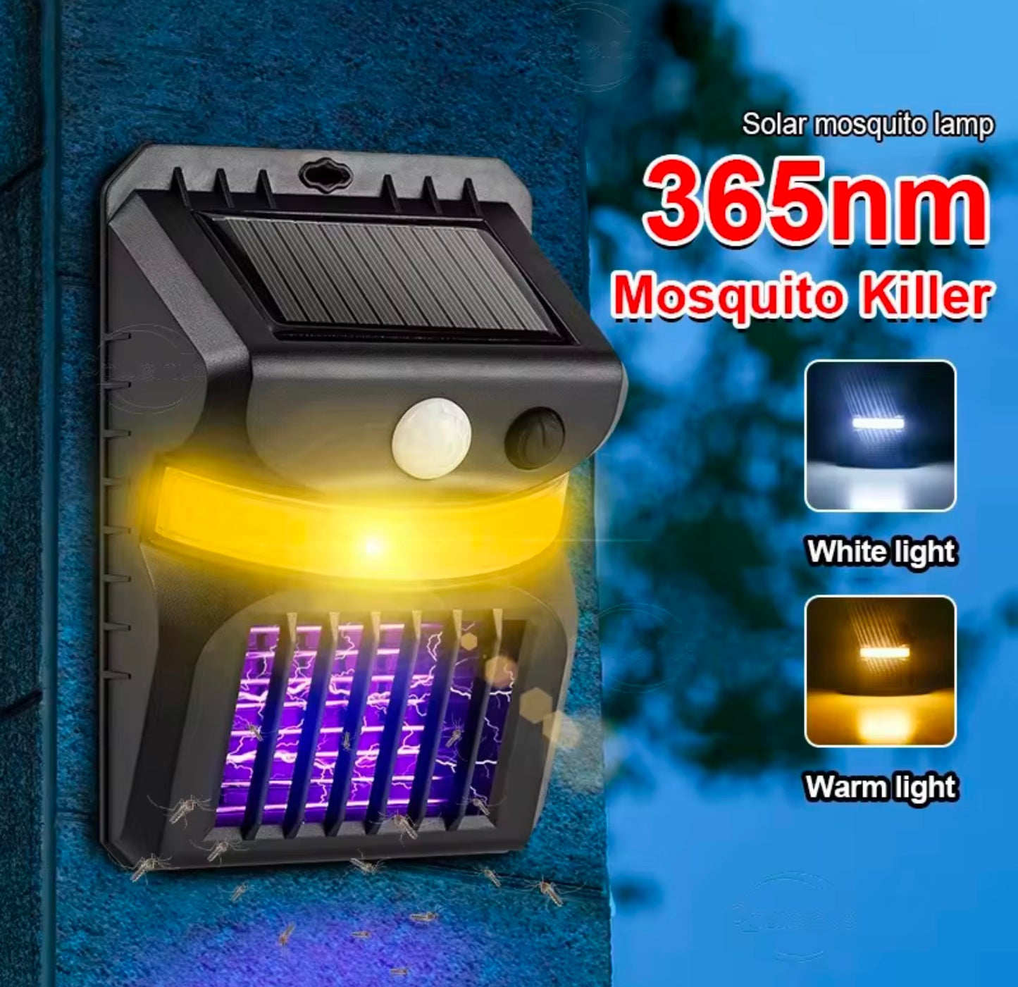 SOLAR POWERED CARAVAN/RV LIGHT/MOZZIE/ZAPPER ATTACHES TO AWNING STRAP PREVENTS ACCIDENTAL AWNING OPENING IN TRANSIT.