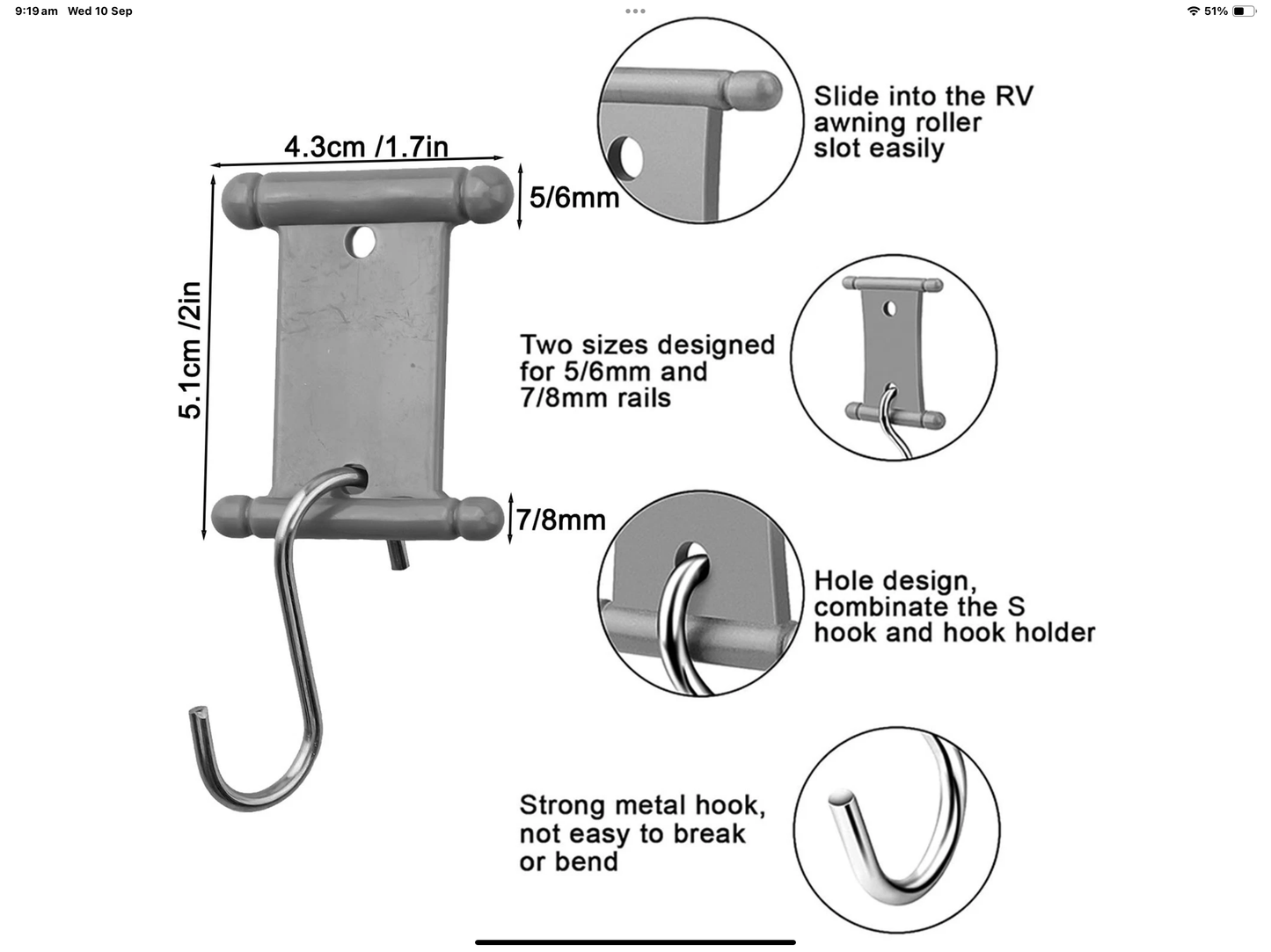 SOLAR POWERED AWNING STRING LIGHTS