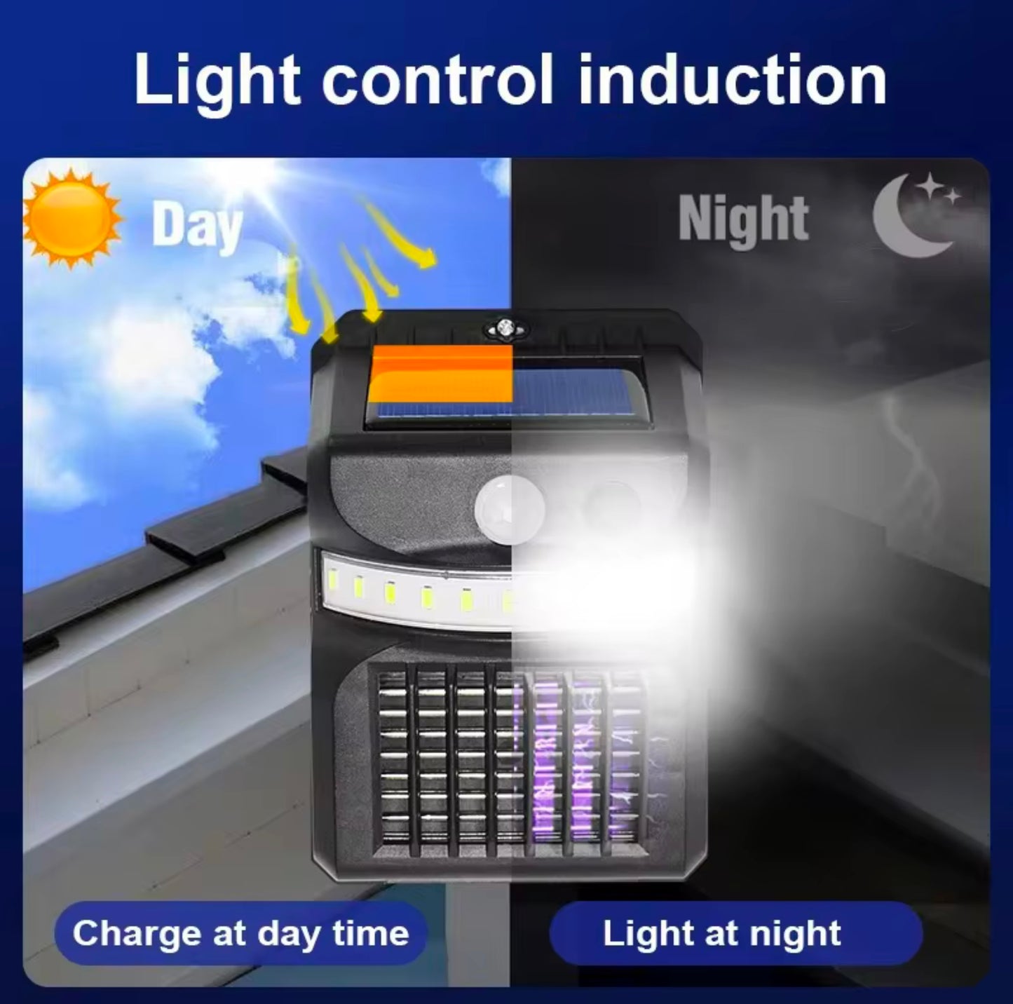 SOLAR POWERED CARAVAN/RV LIGHT/MOZZIE/ZAPPER ATTACHES TO AWNING STRAP PREVENTS ACCIDENTAL AWNING OPENING IN TRANSIT.