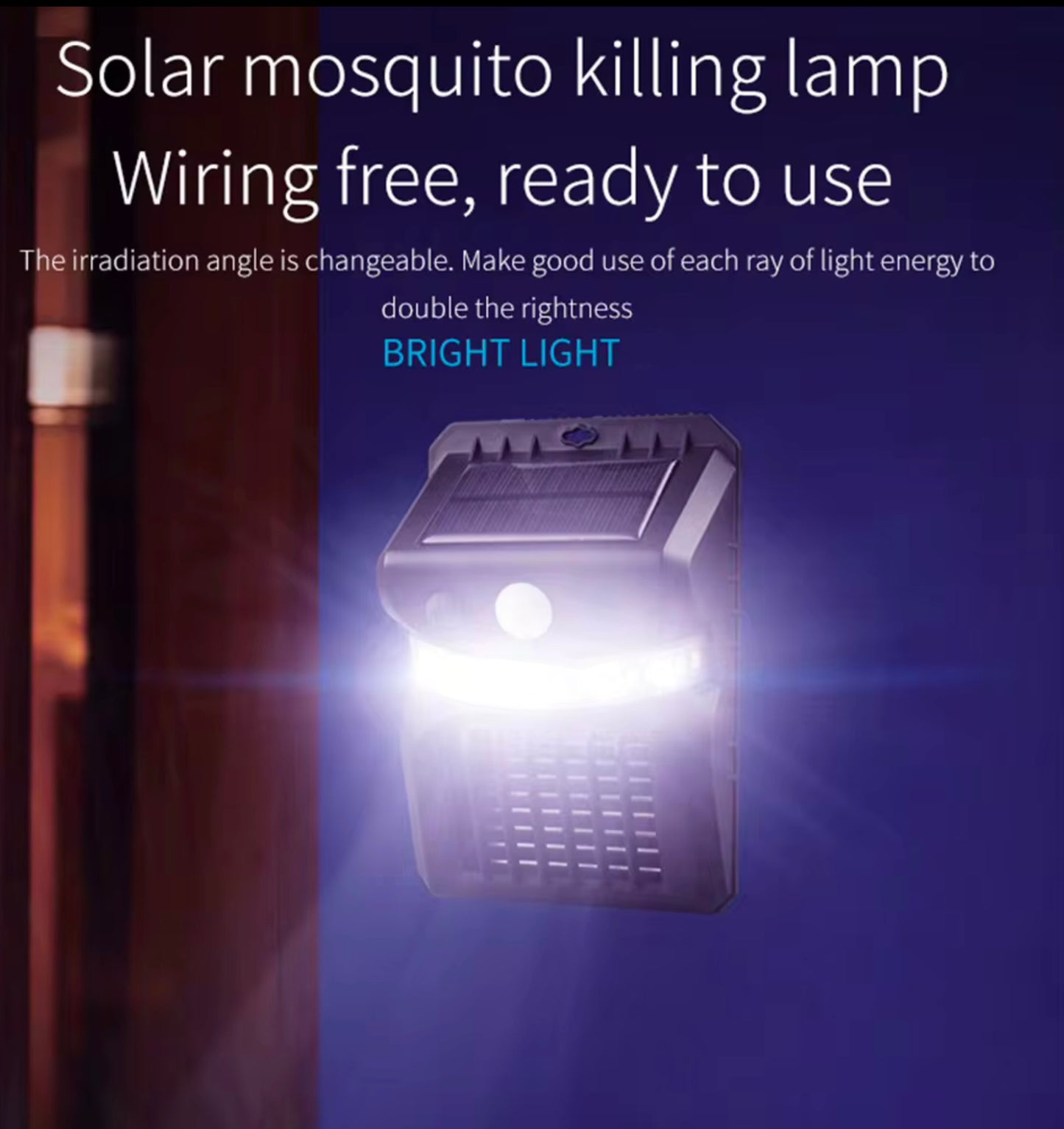 SOLAR POWERED CARAVAN/RV LIGHT/MOZZIE/ZAPPER ATTACHES TO AWNING STRAP PREVENTS ACCIDENTAL AWNING OPENING IN TRANSIT.