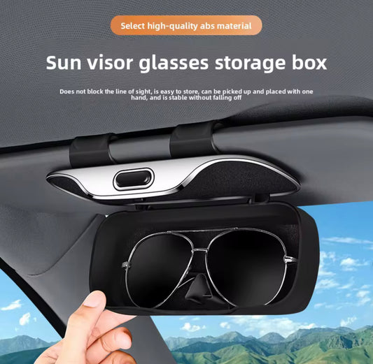 SUN VISOR STORAGE BOX FOR SUNGLASSES