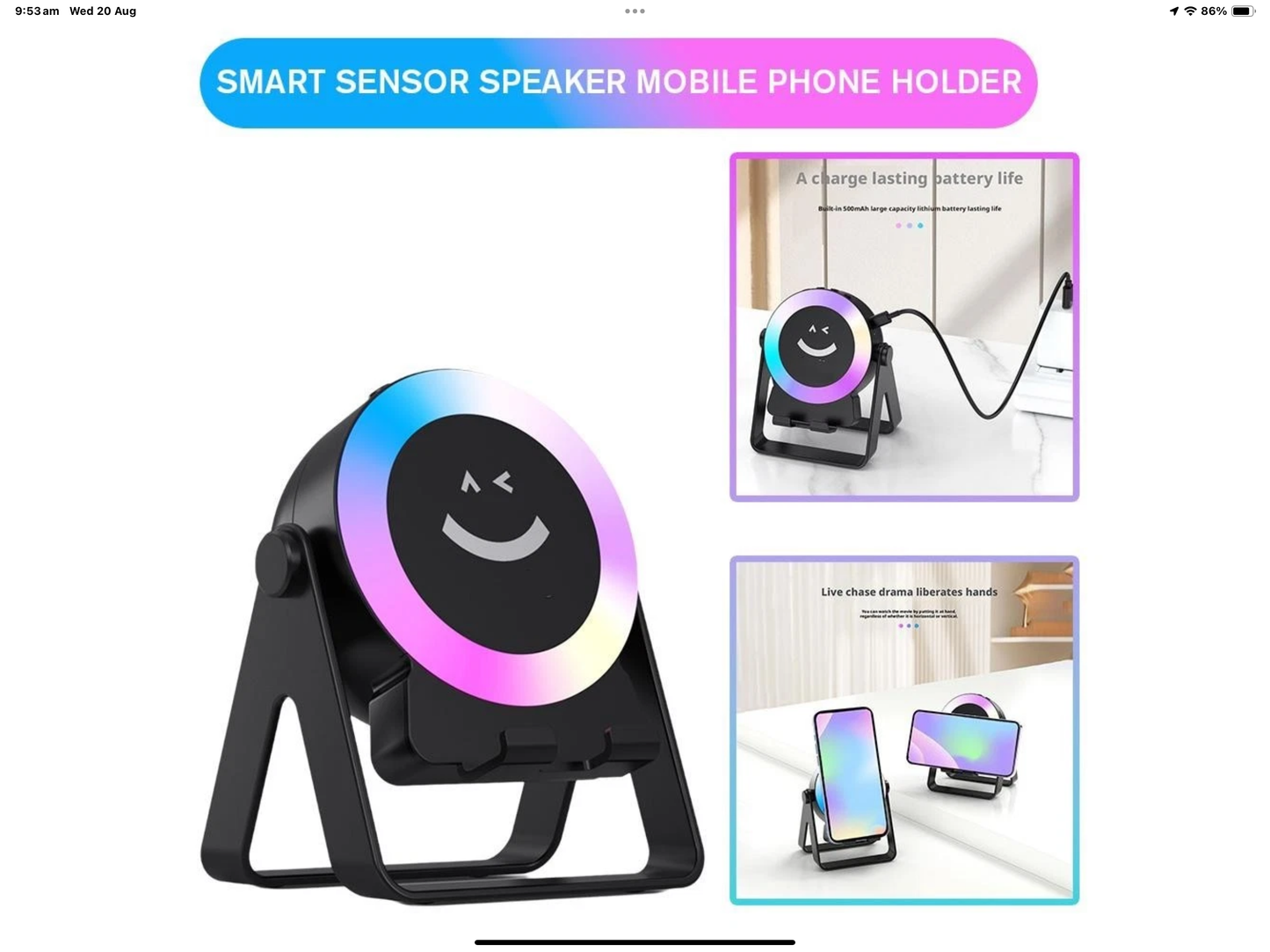 SPEAKER STAND FOR PHONE OR TABLET