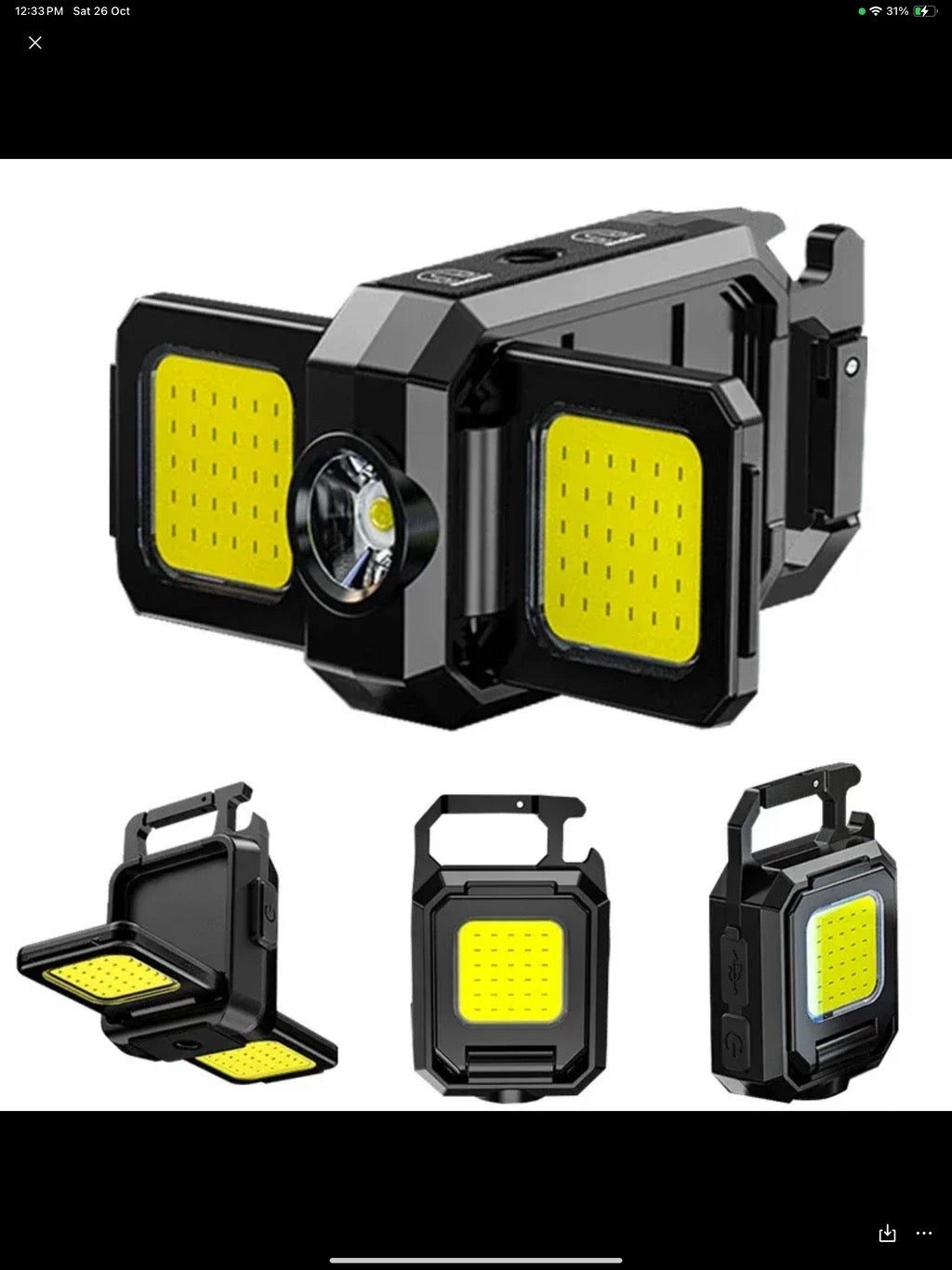 Twin Cob LED Rechargeable Flashlight