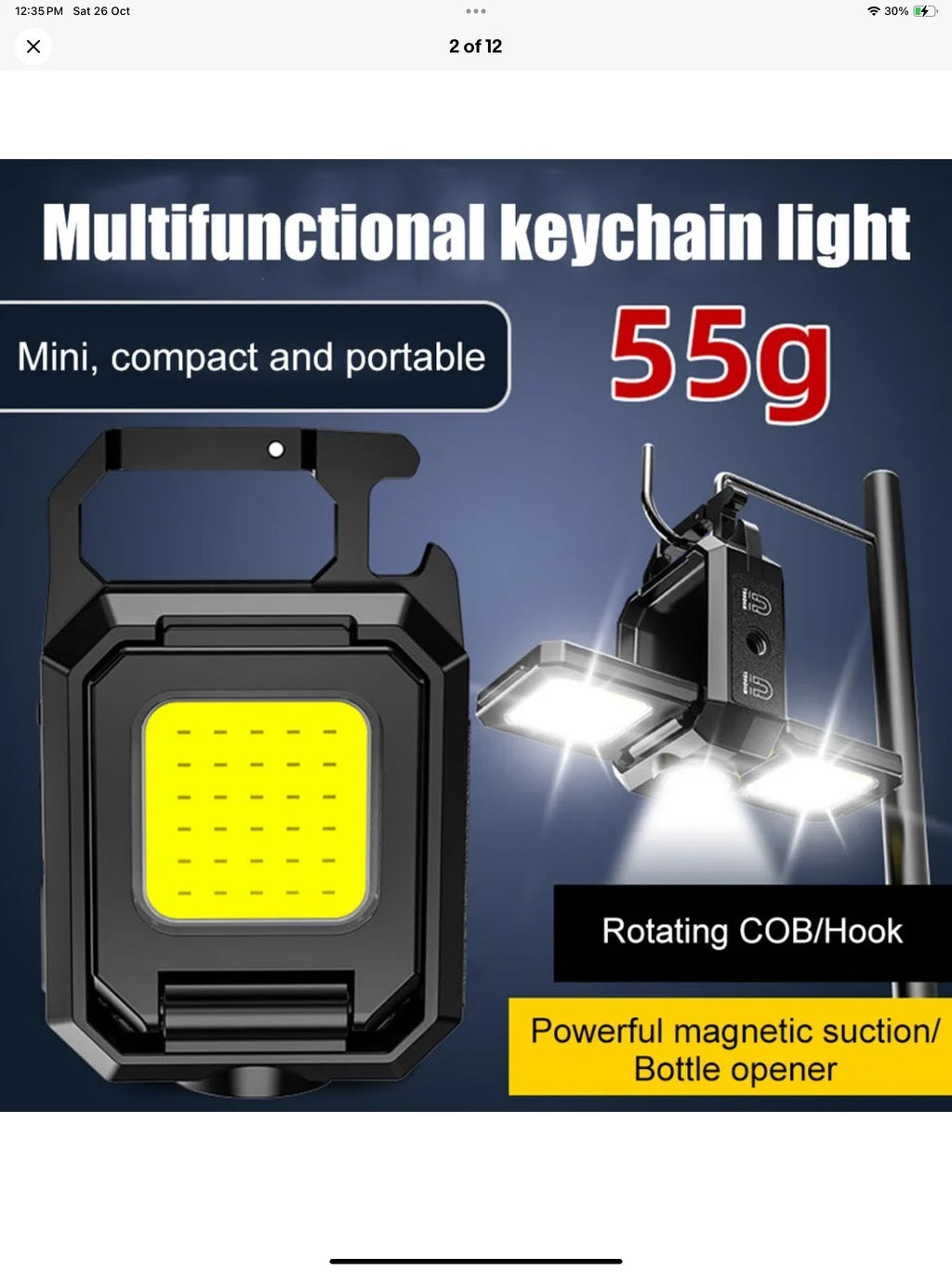 Twin Cob LED Rechargeable Flashlight