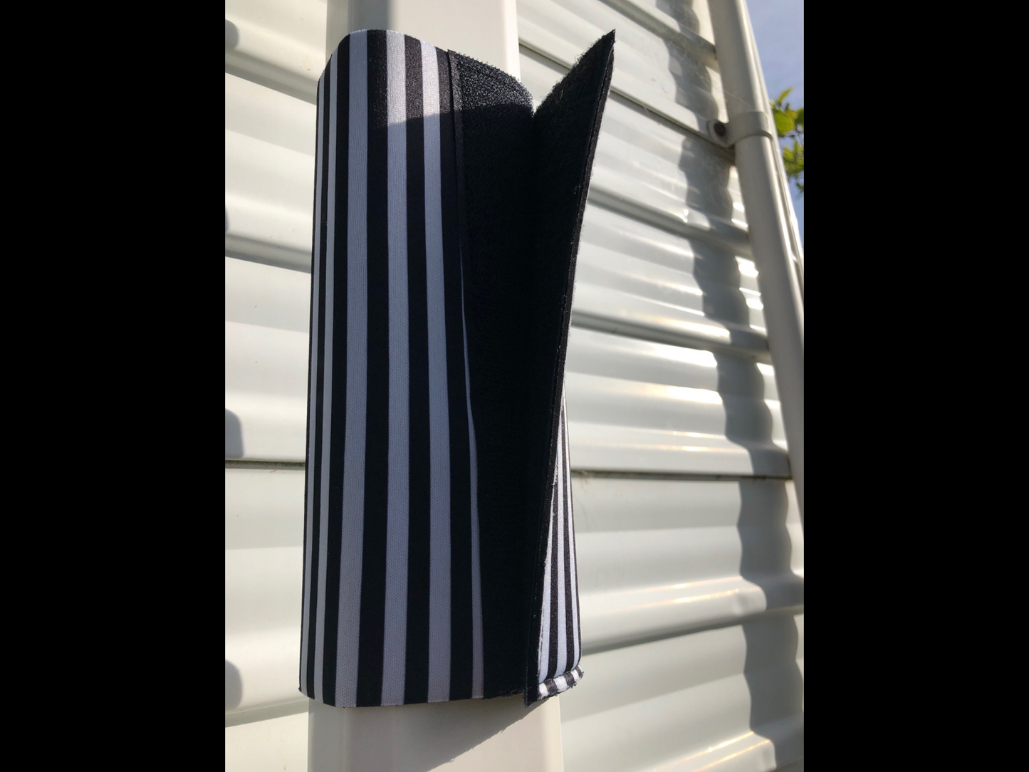 NEW Black and White Neoprene/Velcr Arm Tie Downs (Set of 2)
