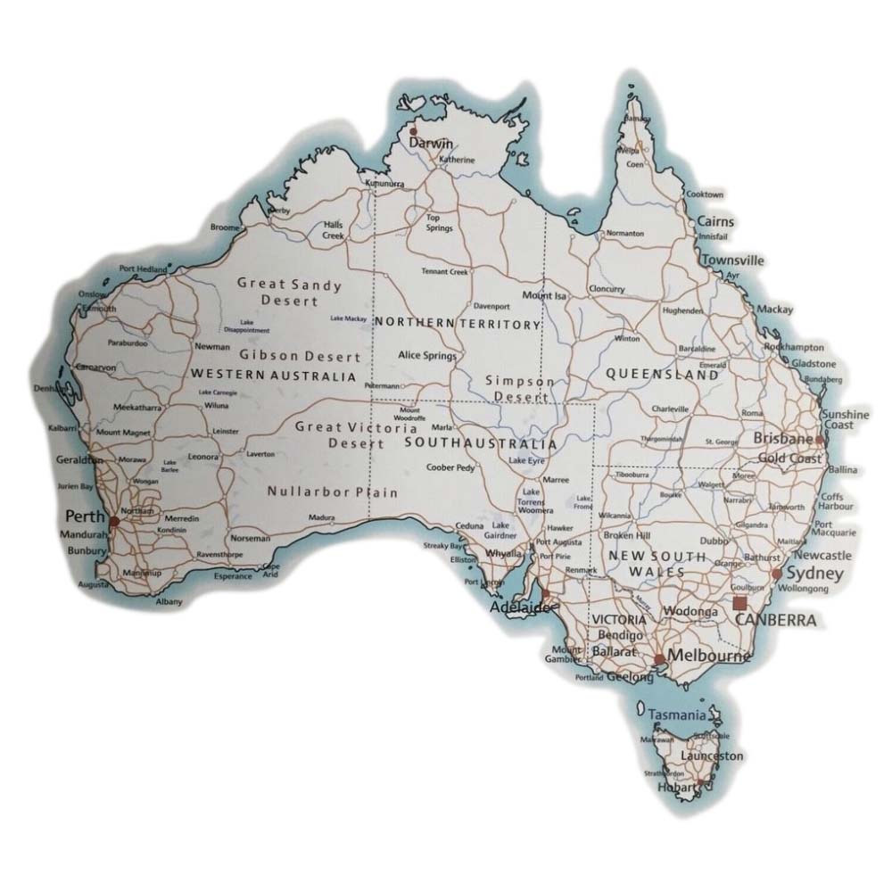 Australia Map Wall Decal - removeable and reuseable (S)