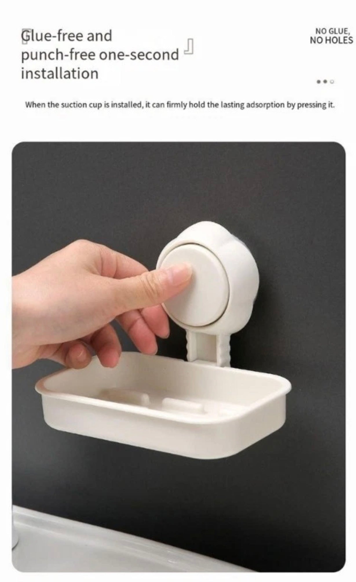 SUCTION MOUNTED SOAP DISH