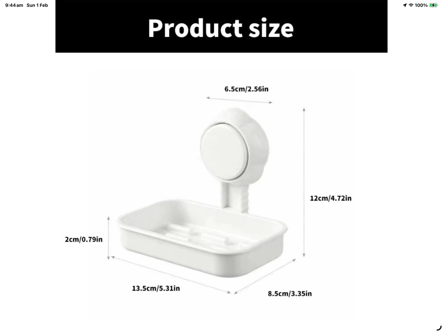 SUCTION MOUNTED SOAP DISH