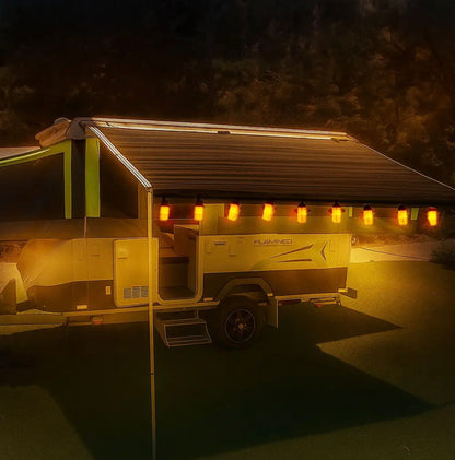 SOLAR POWERED AWNING STRING LIGHTS