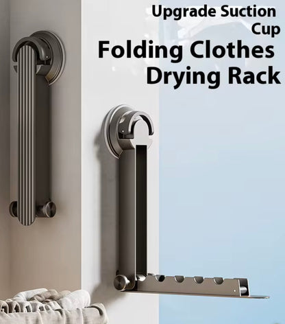 FOLDABLE TRAVEL CLOTHES DRYING RACK WITH SUCTION CAPS FOR EASY INSTALLATION