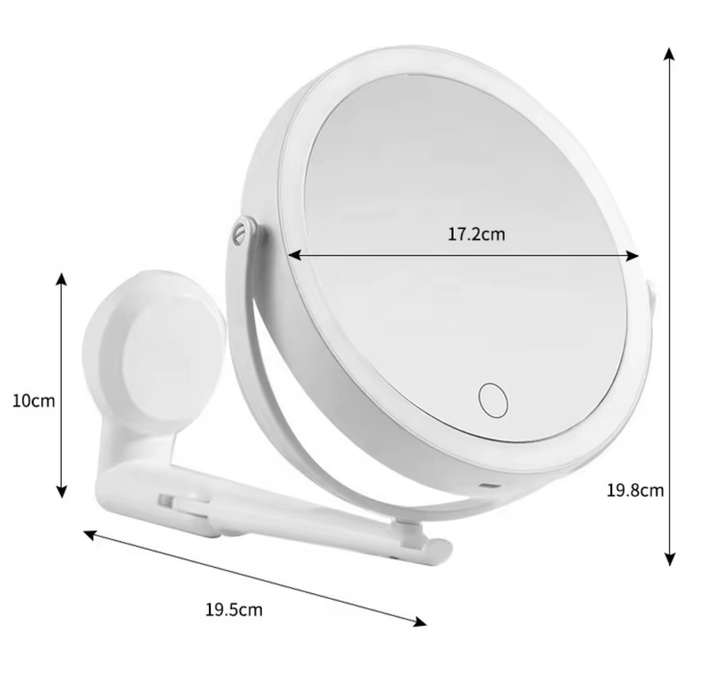 USB RECHARGEABLE MAKE UP MIRROR - STICK ON