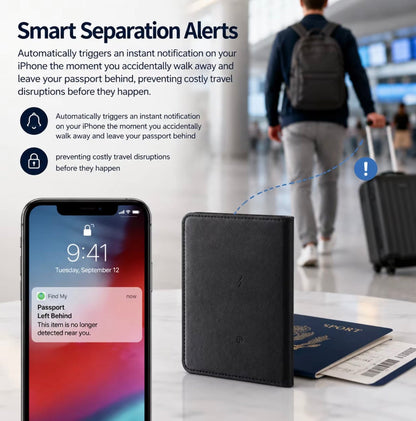 TRAVEL PASSPORT WALLET WITH BUILT IN TRACKER