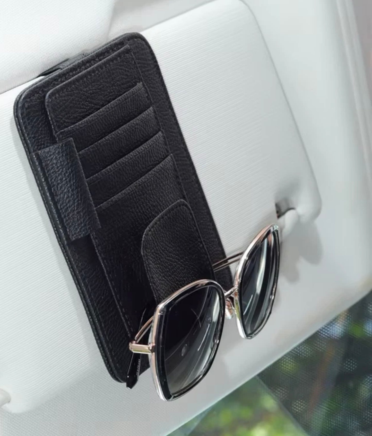 PU LEATHER CAR SUNVISOR ORGANIZER