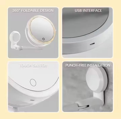 USB RECHARGEABLE MAKE UP MIRROR - STICK ON