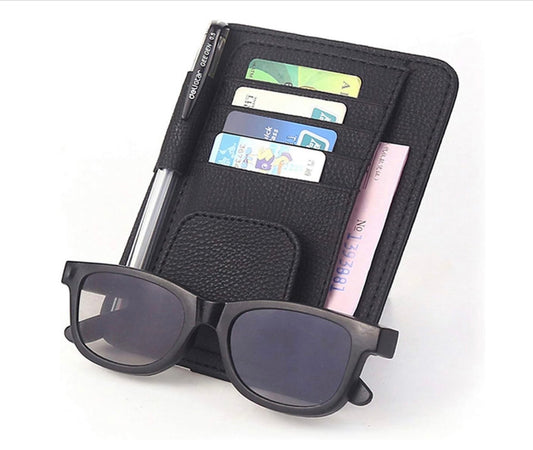 PU LEATHER CAR SUNVISOR ORGANIZER