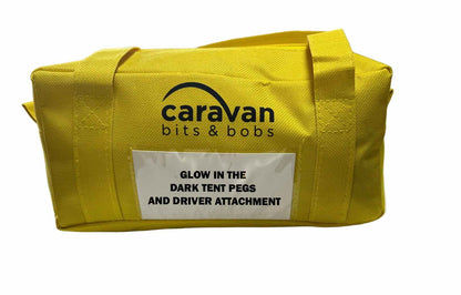 GLOW IN THE DARK CAMPING PEGS IN STURDY QUALITY STORAGE BAG