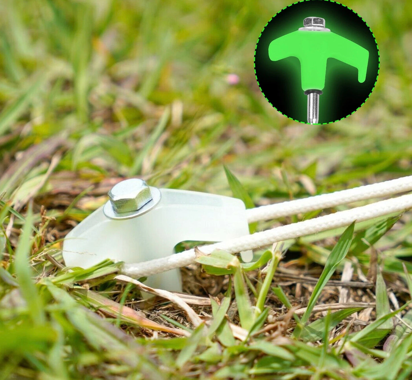 GLOW IN THE DARK CAMPING PEGS IN STURDY QUALITY STORAGE BAG