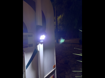 AWNING STRAP WITH BUILT IN SOLAR POWERED SUPER BRIGHT LIGHT