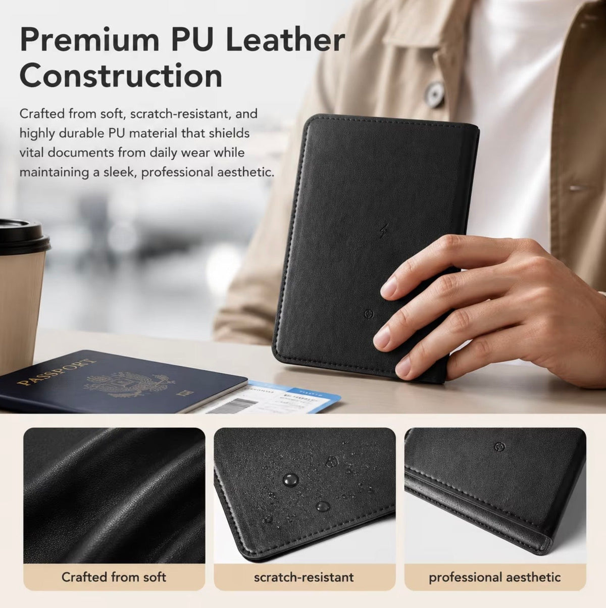TRAVEL PASSPORT WALLET WITH BUILT IN TRACKER