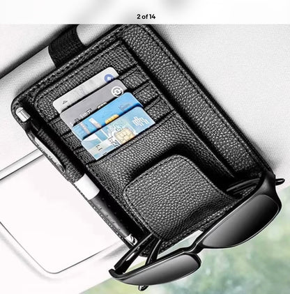 PU LEATHER CAR SUNVISOR ORGANIZER
