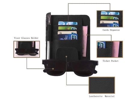 PU LEATHER CAR SUNVISOR ORGANIZER