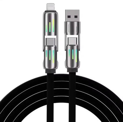 2.0metre LONG ULTRA FAST CHARGING CABLE - USB- TYPE C - LIGHTING - COMPATIBLE WITH BOTH ANDROID AND APPLE DEVICES.