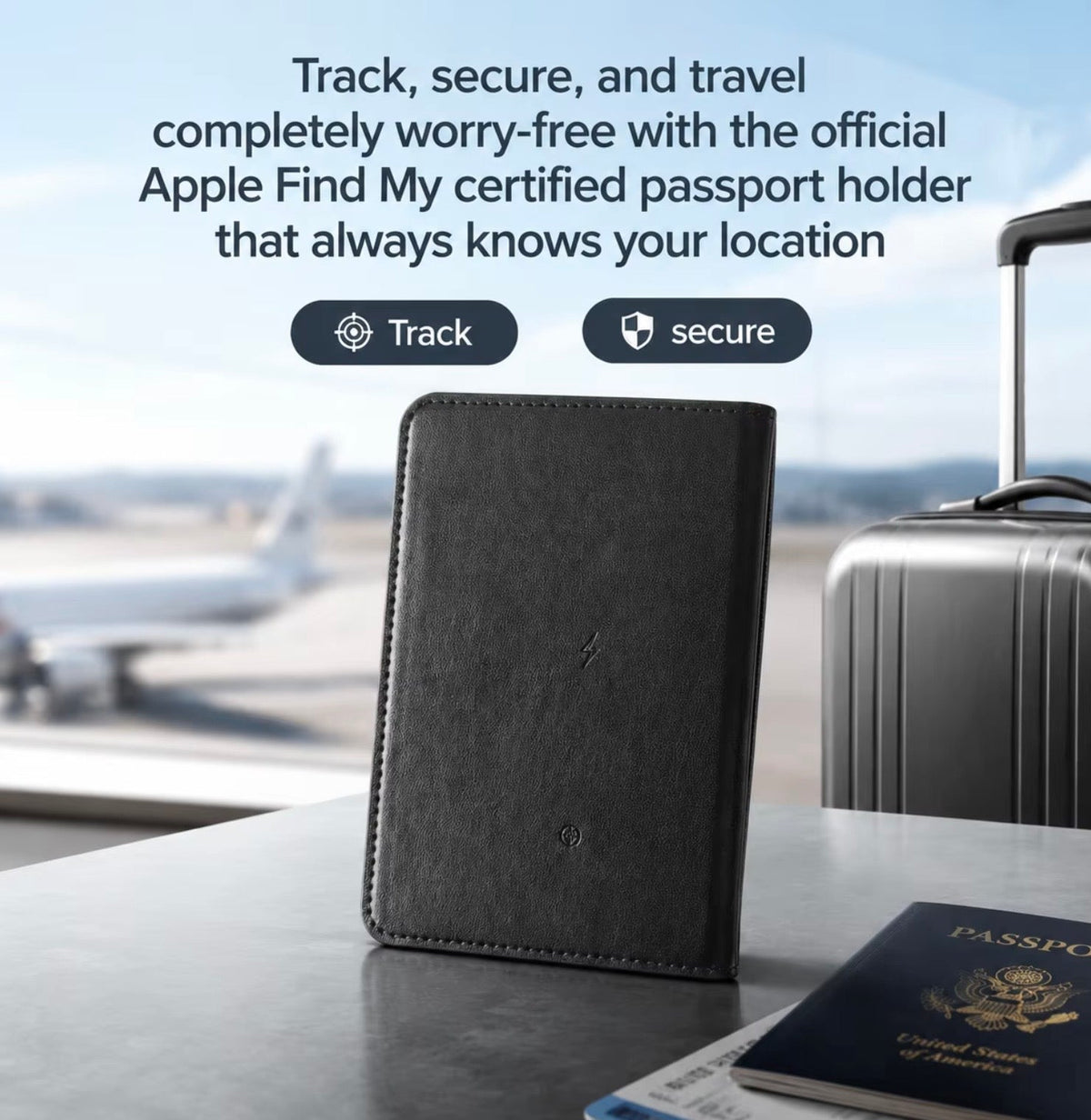 TRAVEL PASSPORT WALLET WITH BUILT IN TRACKER