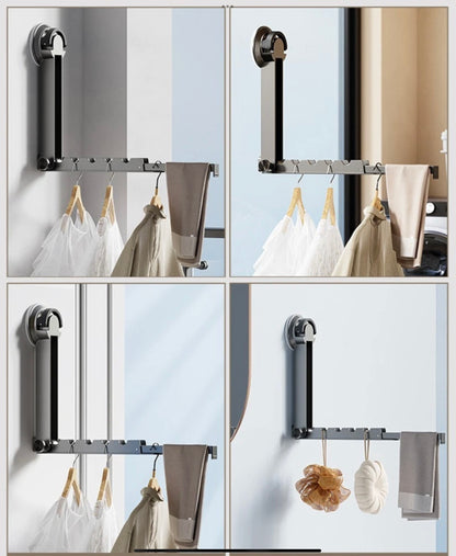FOLDABLE TRAVEL CLOTHES DRYING RACK WITH SUCTION CAPS FOR EASY INSTALLATION