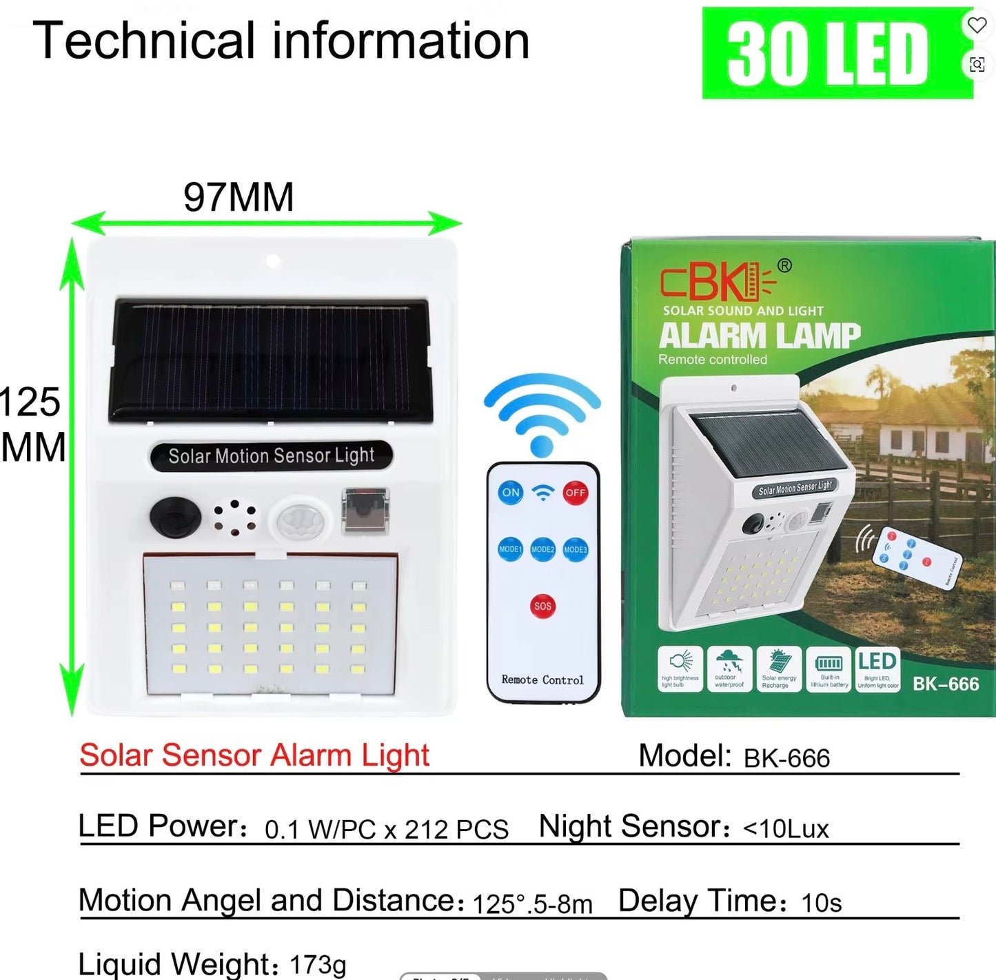 AWNING ARM SECURE STRAPS WITH BUILT IN SOLAR POWERED COMBINATION LIGHT/ALARM