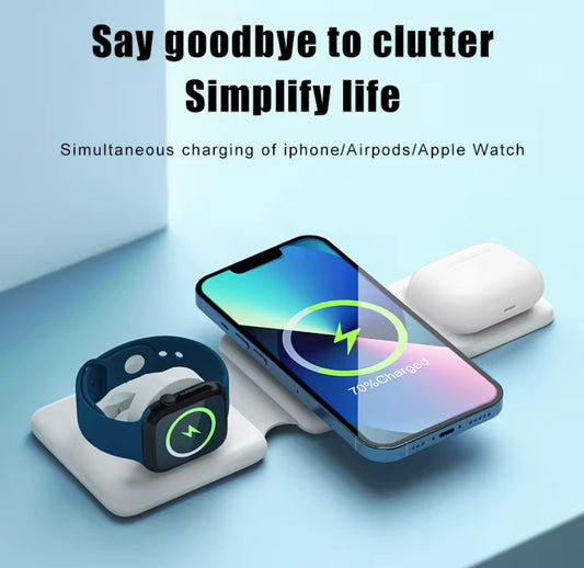 3 in 1 WIRELESS MAGNETIC FOLDING CHARGING STATION