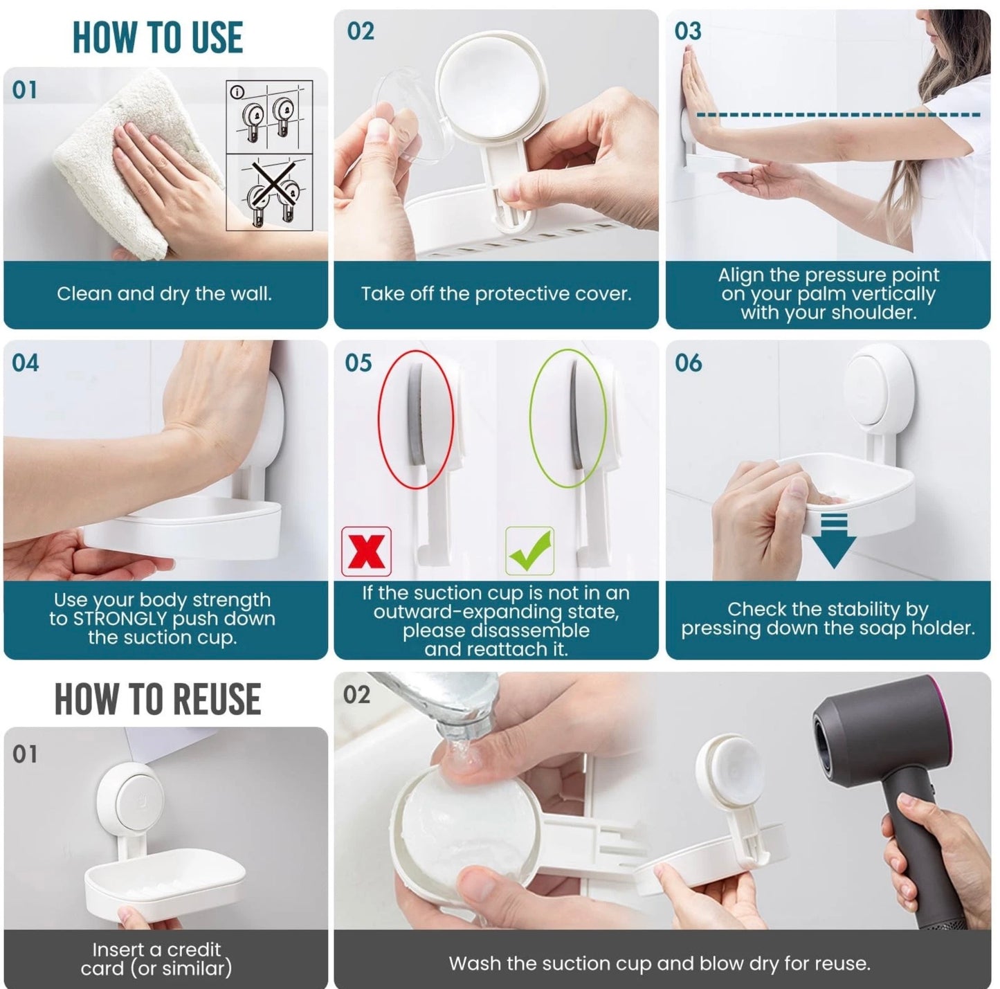 SUCTION MOUNTED SOAP DISH