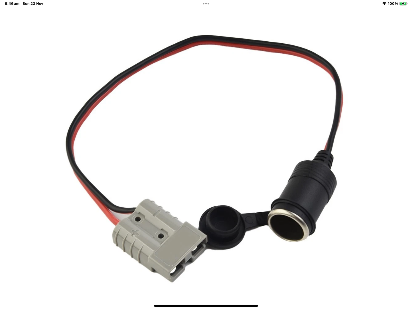 12V ANDERSON PLUG TO FEMALE CIGARETTE LIGHTER SOCKET