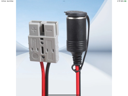 12V ANDERSON PLUG TO FEMALE CIGARETTE LIGHTER SOCKET