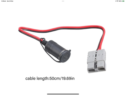 12V ANDERSON PLUG TO FEMALE CIGARETTE LIGHTER SOCKET