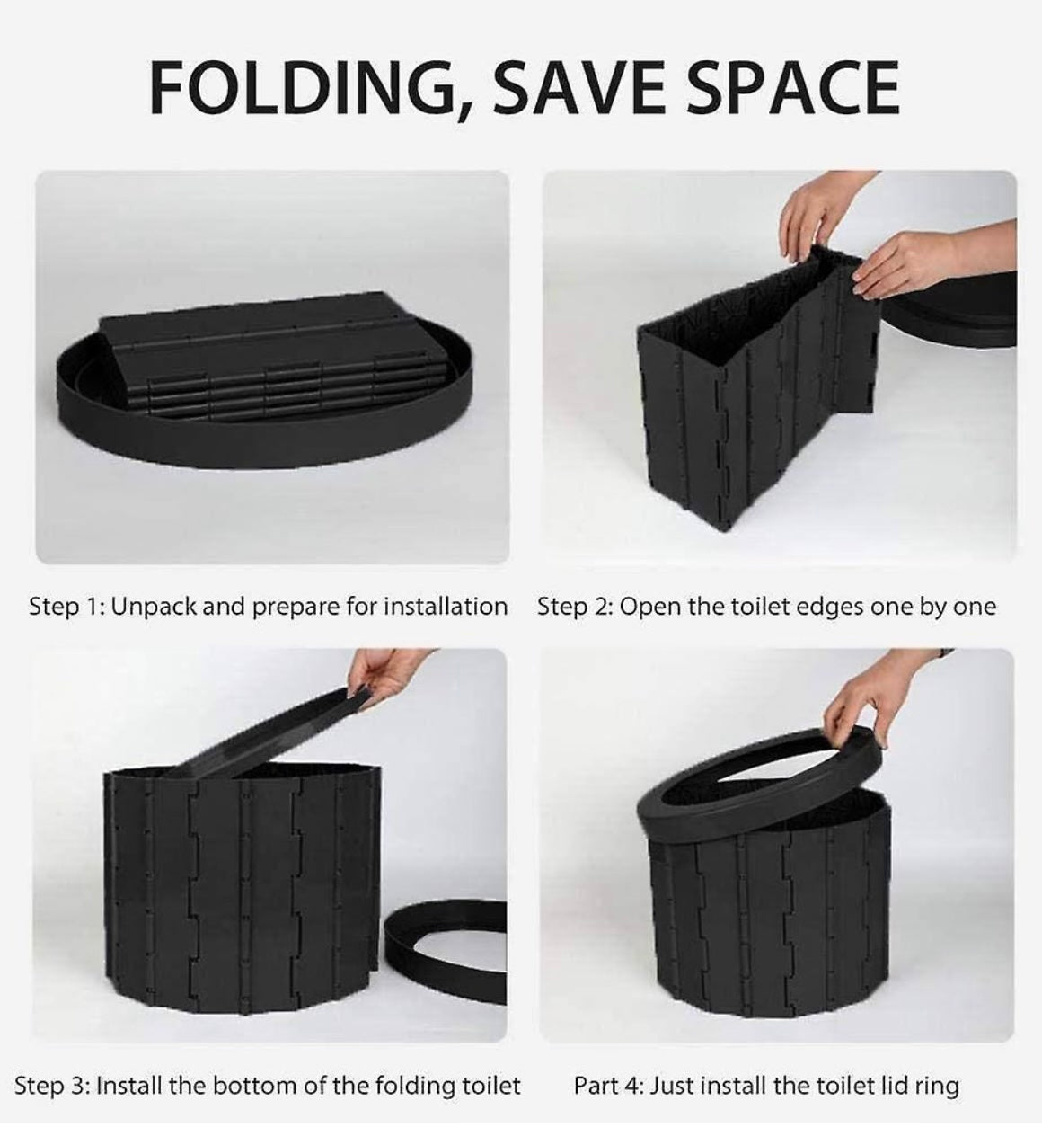 Folding camping toilet